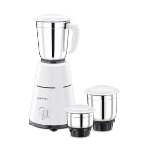 Bajaj GX1 500W Mixer Grinder with 3 Stainless Steel Jars White
